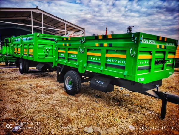 5 TON TEK DİNGİL İKİ LASTİK RÖMORK
